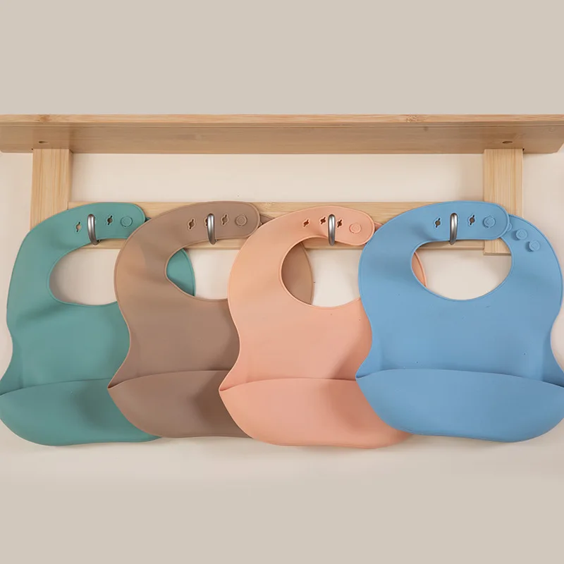 

Waterproof Baby Bibs Silicone Feeding Set Kids Bibs Eating Food Anti-fouling Bib Children Saliva Pocket Soft Easy To Clean