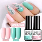 LILYCUTE 7 мл 2 шт.компл. Гель-лак для ногтей красочный блеск отмачиваемый УФ светодиодный популярные цвета Гибридный лак дизайн ногтей гель