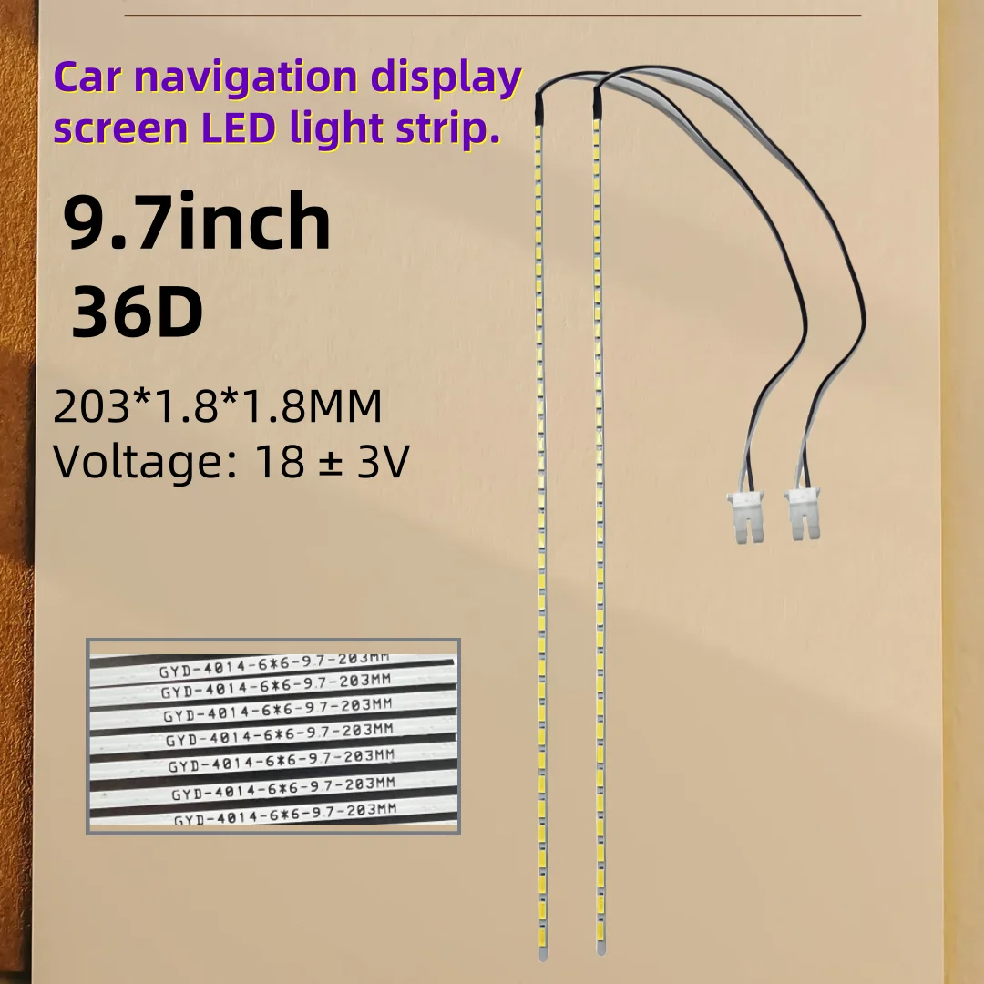 

2 светодиодные ленты подсветки для автомобильных навигационных дисплеев 7, 8, 9, 9.7, 10.4 дюймов или внутреннего освещения салона