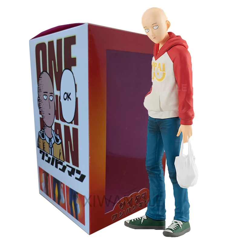 18cm POP UP PARADE One Punch Man Anime Figure One Punch Man Saitama OPPAI Hoodie Action Figure Collection Model Doll Toys