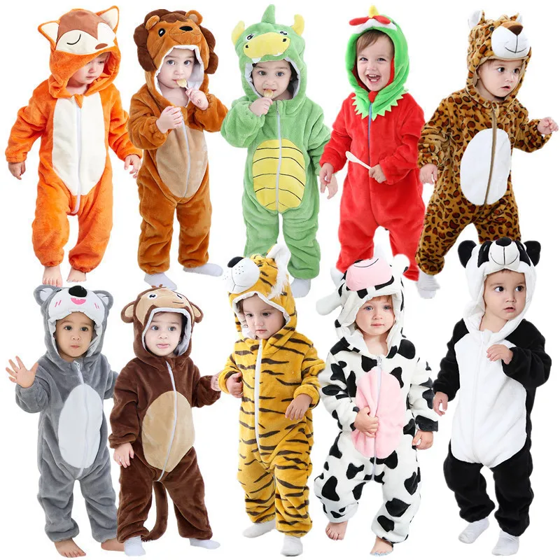 

Baby Rompers Winter Lion/Tiger/fox/panda Costume for Girls Boys Toddler Animal Jumpsuit Infant Clothes