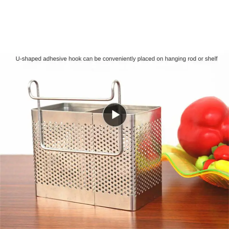 

Hook Design Chopsticks Fork Spoon Holder Non Magnetic Design Convenient Suspension Cutlery Dryer Non Rusting Stainless Steel
