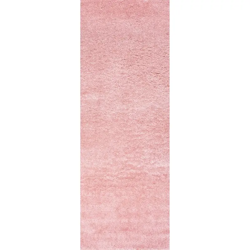 

& Plush Cloudy Shag Runner Rug, 2' 8" x 8', Pink