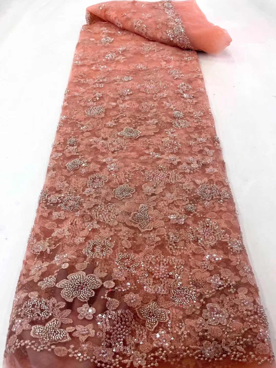 

2023 французское тяжелое искусственное Африканское высококачественное роскошное бисерное и Жемчужное Кружево для выпускного вечера