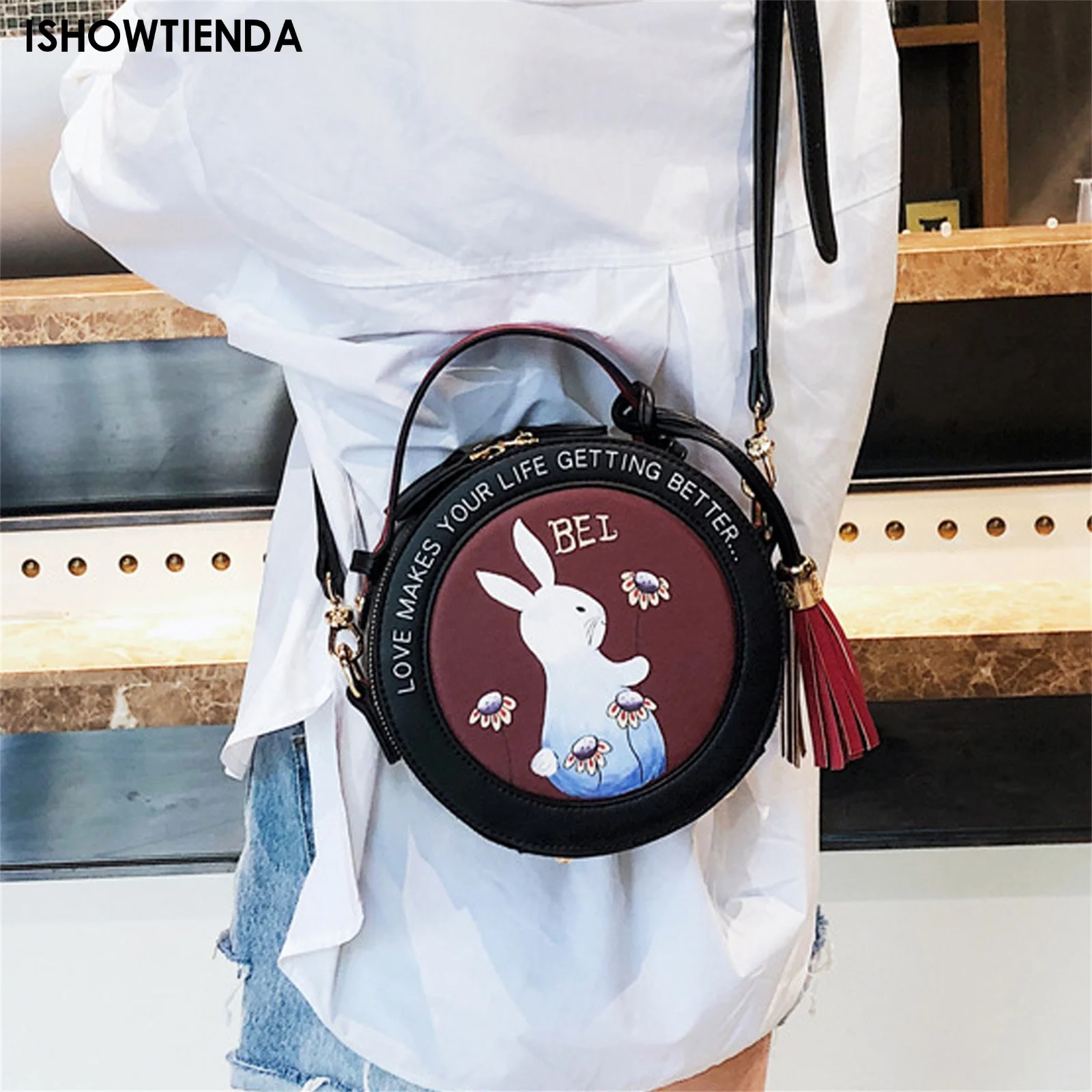 

Women's Kawaii Bag Cartoon Rabbit Fashion Character Zipper Phone Letter Bag Shoulder Bag Casual Bag Mini Woman's Crossbody Bag