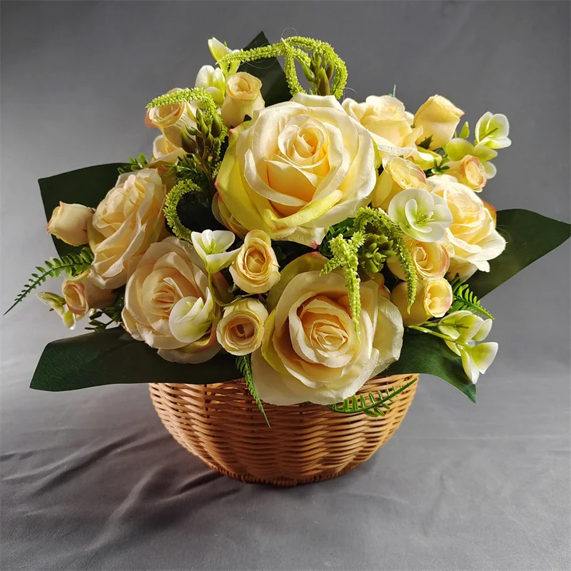 

Fake Flowers Simulation Rose Artificial Flower Wedding Decoration Home Hotel Restaurant Office Outdoor Decor Photography Props