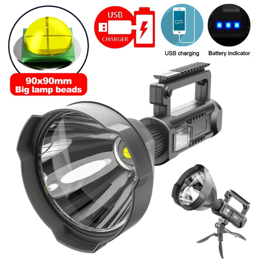 

350000LM P50 LED USB Recharge Flashlight Work Light Spotlight Searchlight 4 Mode 1865O Built-in Battery Camping Hunting Lamps