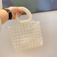 2022 fashion pearl braided bag ladies handbag luxury brand hollow beaded handbag evening bag