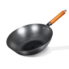 Сковорода-Вок Китайская традиционная железная ручной работы, антипригарное покрытие, высокая плотность, кованый вок для подарочной коробки для газовой и индукционной плиты Вт