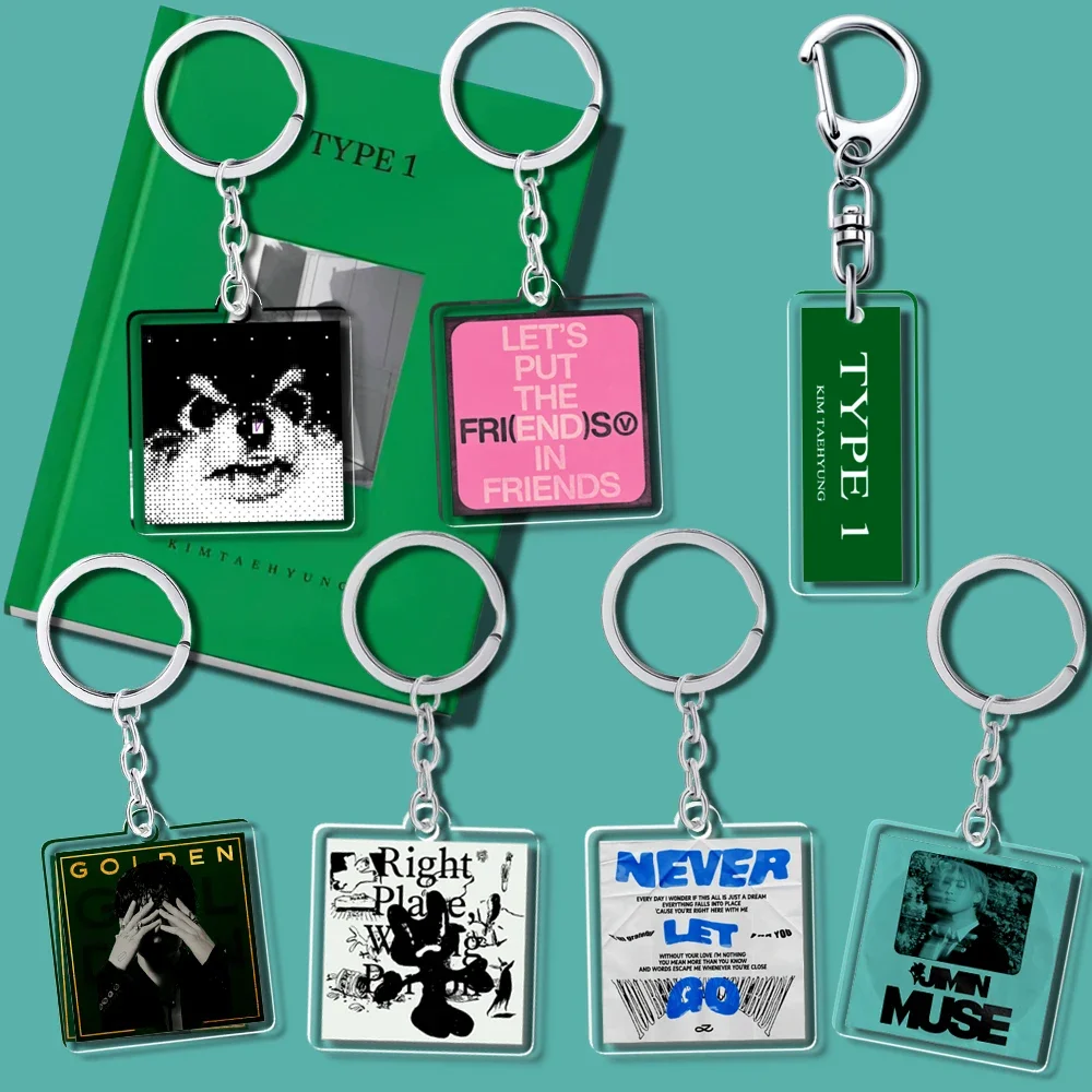 Акриловый брелок Kpop SOLO MUSE GOLDEN Альбом LAYOVER AgustDAYS FACES INGIDO Брелок для ключей Vkook