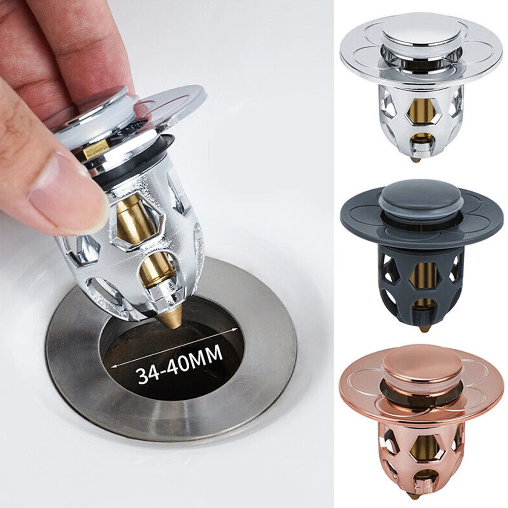 

Drain Filter Sink Stopper Plug And Play Plug-in Pressing Sensitive 34-40mm 60*50*30mm All-copper 100% Brand New