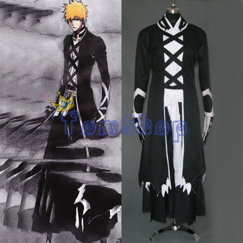 

Anime Bleach Kurosaki Ichigo Fullbring New Bankai Look Cosplay Costume Custom-Made Free Shipping