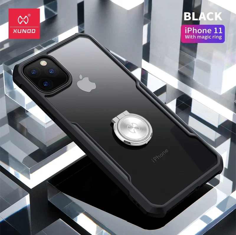 Фото Для iPhone 11 Pro Чехол Xundd Противоударный чехол Прозрачный чехол из ПК + ТПУ Бампер для телефона iPhone 11 Pro Max Чехол с кольцом №2