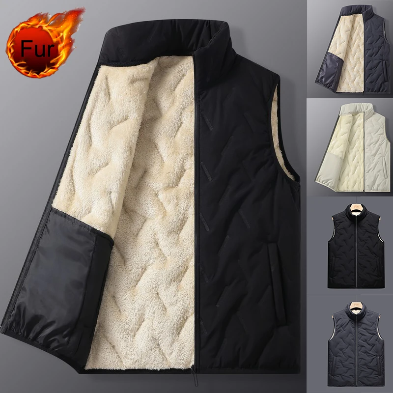 

Мужской жилет, теплая куртка без рукавов, зимнее водонепроницаемое пальто на молнии, Осенний Повседневный жилет с воротником-стойкой, брендовая одежда