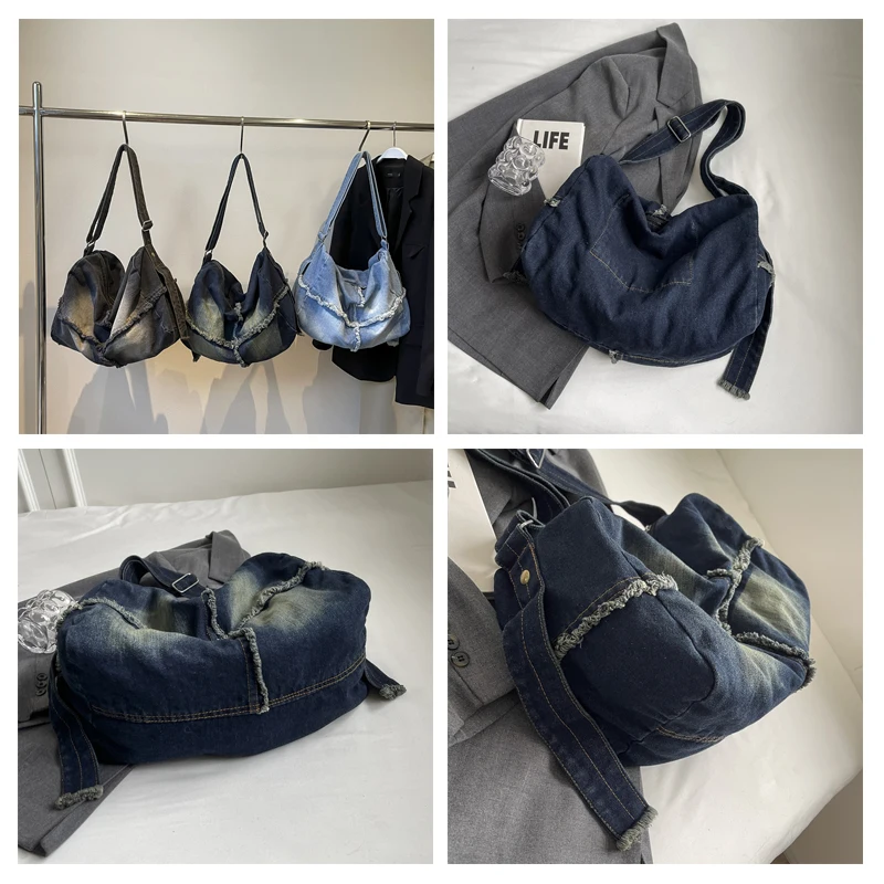 Женская джинсовая сумка Tie-dye новая женская сумка-мессенджер ковбойская