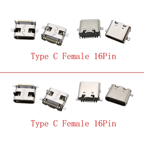 LOCHEUK USB Type C female 16 pin connector 10 pcs