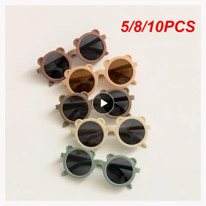 

5/8/10PCS Wear-resistant Cartoon Bear Ear Sun Eyewear Cartoon Bear Glasses Shades Clear Childrens Sun Glasses Sunglasses Fashion