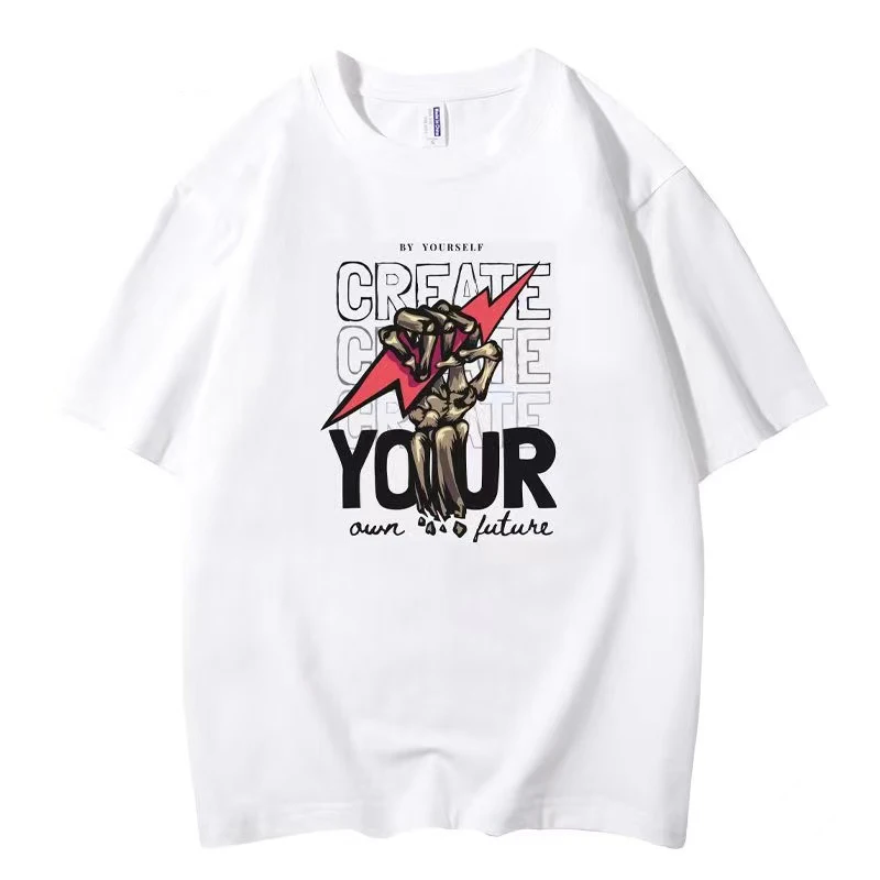 

Футболка мужская с принтом молнии, 2023 хлопок, с короткими рукавами