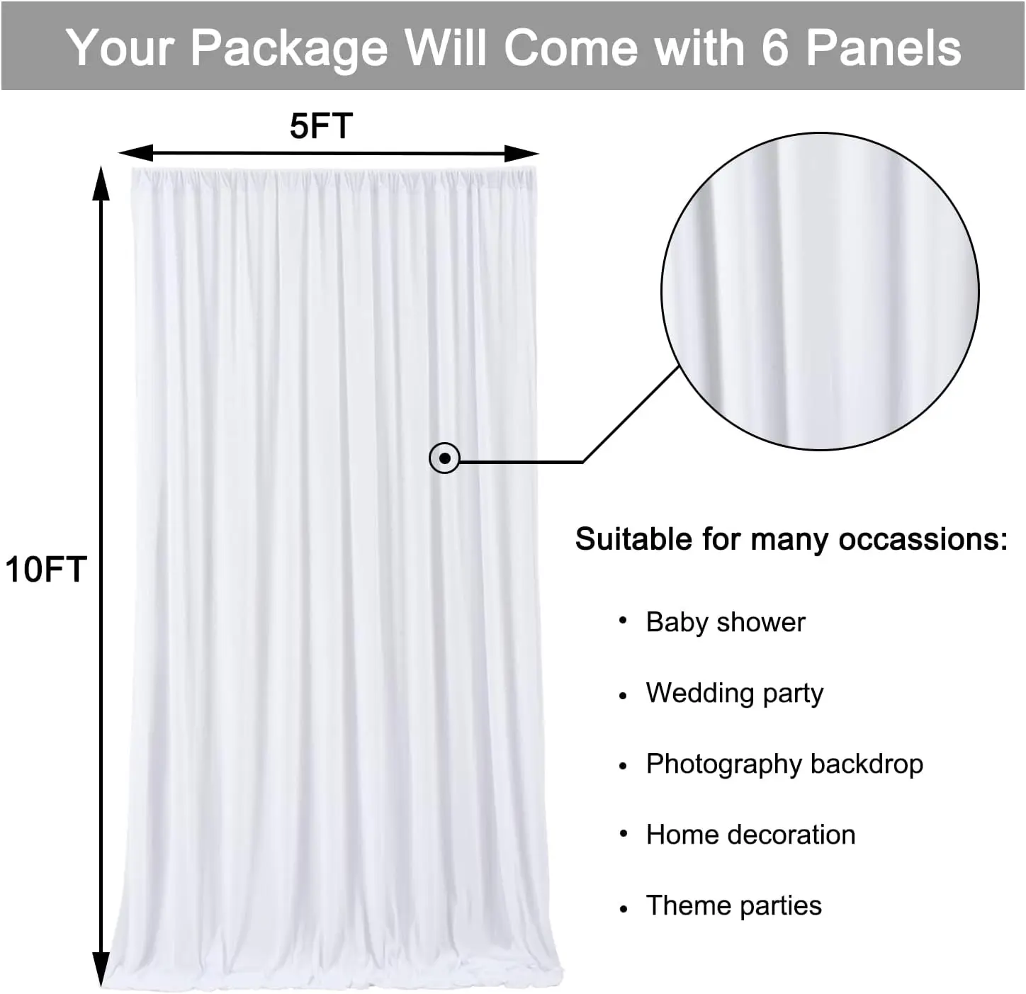 30 футов x 10 белый фон занавеска для свадебных вечеринок полиэстер фото занавески