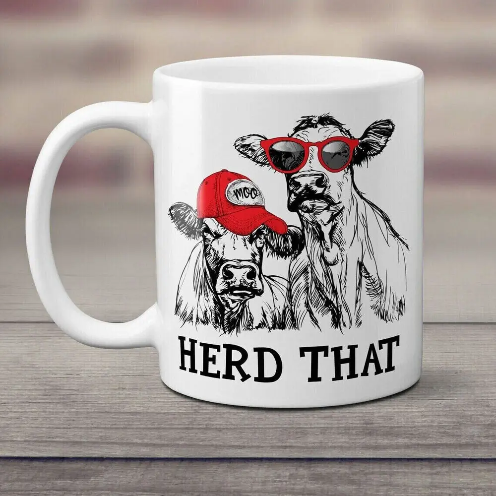 

Herd That Cows Funny Coffee Mug Cow Mug Funny Cow Mug Ceramic Coffee Cup Farm