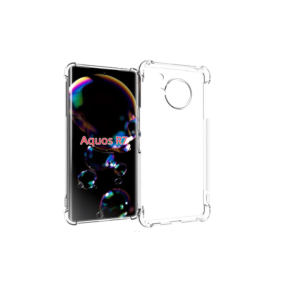 

For Sharp Aquos R7 mobile phone case transparent all-inclusive TPU four-corner anti-fall silicone protective cover soft