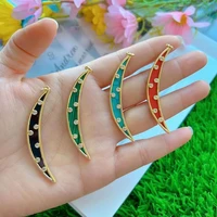 10pcs fashion jewelry shell stone star round crescent moon plated multicolor pendant charms for women jewelry making accessories