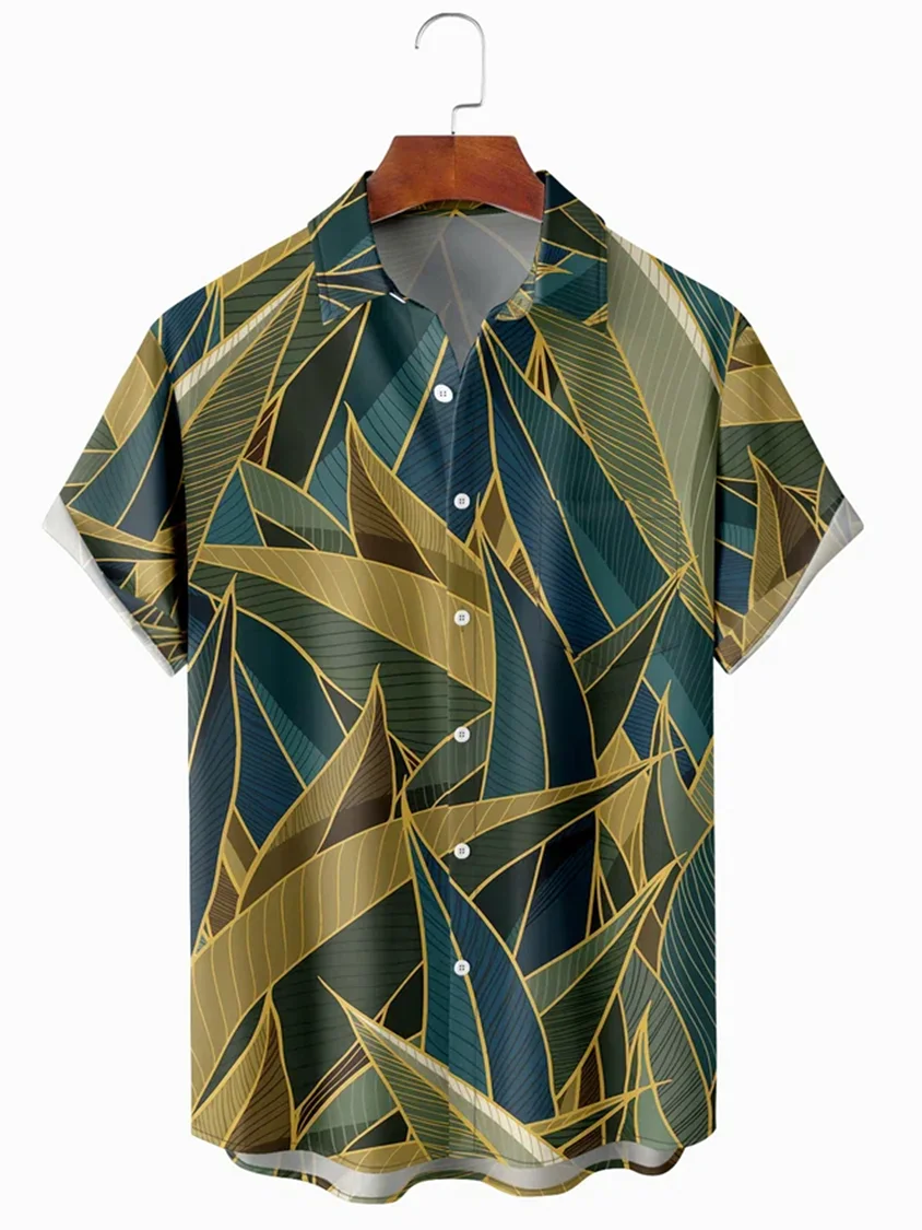 

Men's Leaf Print Short Sleeve Shirt