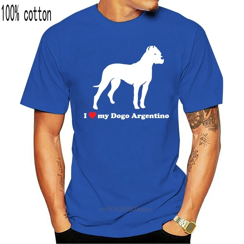 

Man Clothing Fashion Creative Printed T-Shirt Men's Tee I Love My Dogo Argentino Simple Short-Sleeved Cotton T-Shirt
