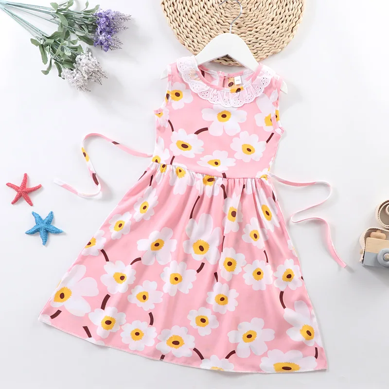 Girls Sleeveless Dress Cotton Embroidered Autumn New 2~8 Years Old Child Dressed for Long Sleeve Promotion | Детская одежда и