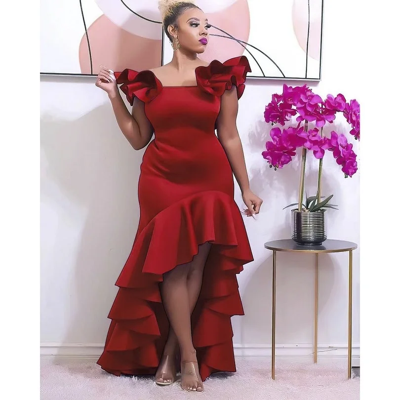 Женское вечернее платье-макси с оборками облегающее платье в африканском стиле