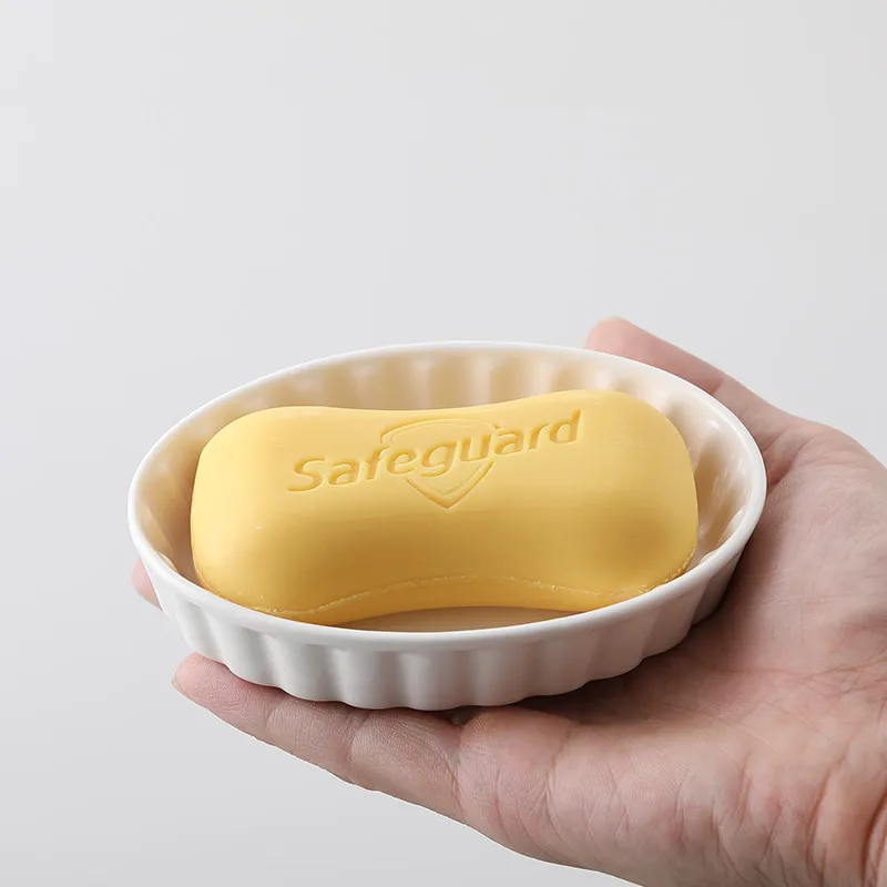

1pc Nordic Ceramics White Soap Dish Kitchen Soap Shelves Hotel Household Bathroom Storage Supplies Soap Box Accessories