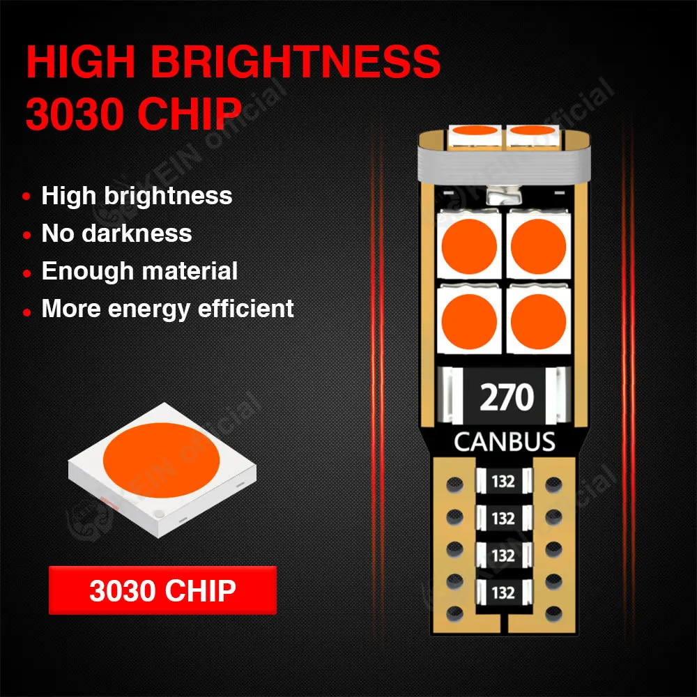 Фото KEIN 10 шт. 5w5 LED T10 W5W лампа 194 WY5W 501 168 10SMD для освещения салона, чтения, багажника, дверей, автомобильного освещения. №4