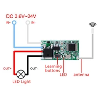 433 mhz 1ch rf relay receiver universal wireless remote control switch micro module led light controller dc 3 6v 24v