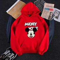disney mickey mouse minnie hoodie sweater woman cartoon long sleeved couple wild loose fashion street hoodie keep warm clothes