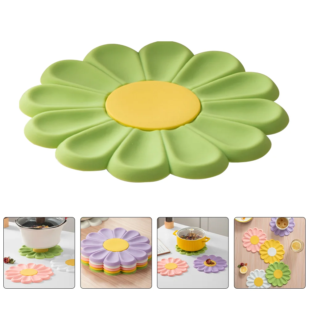 

Mat Silicone Hot Pad Coaster Pot Holder Trivet Table Flower Placemat Kitchen Cupcoastersinsulation Placemats Dishes Anti Shaped