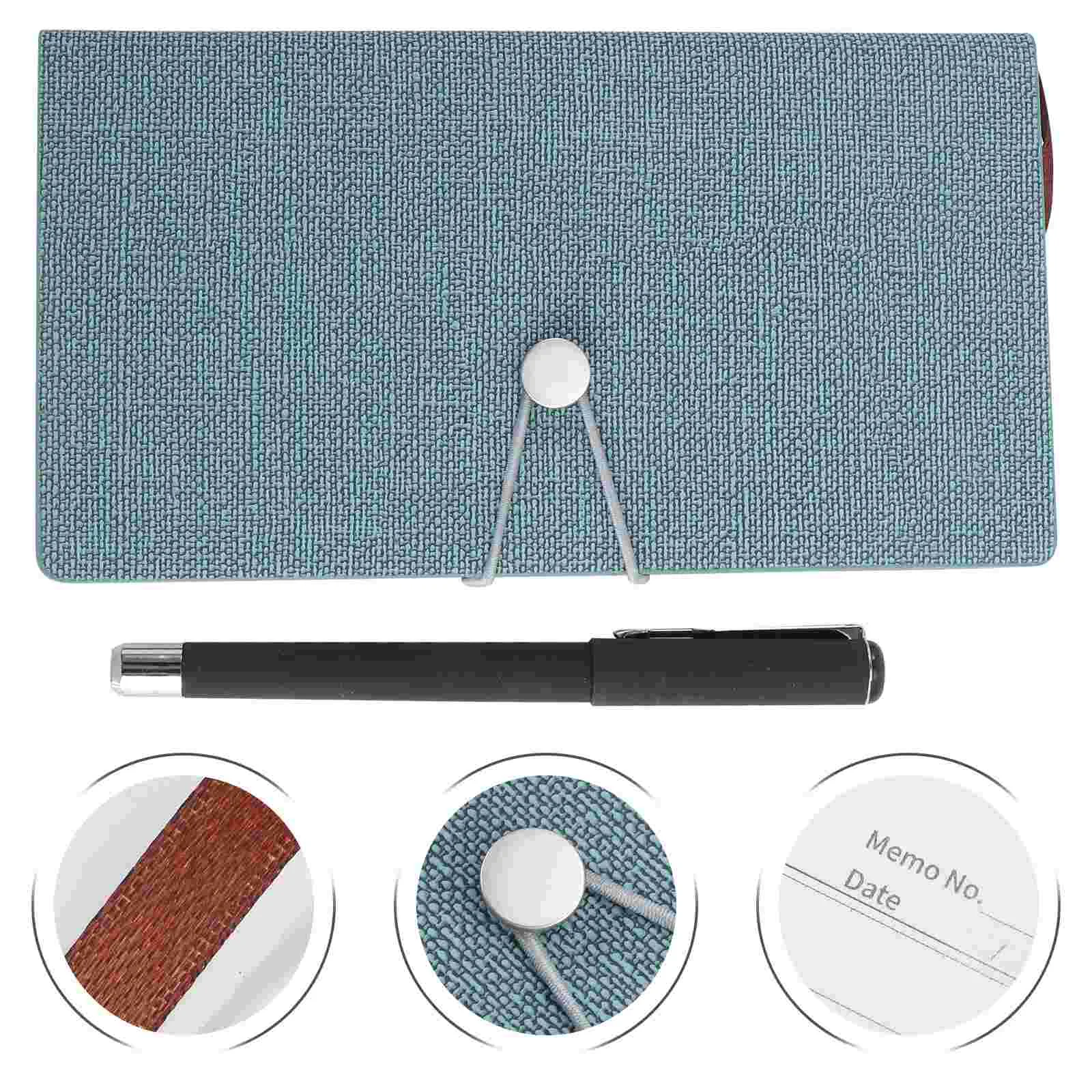

Business Travel Notebook PU Leather Cover Journal Sketch Book Set Office Stationery Diary 17 x 9.2CM (Blue Grey)