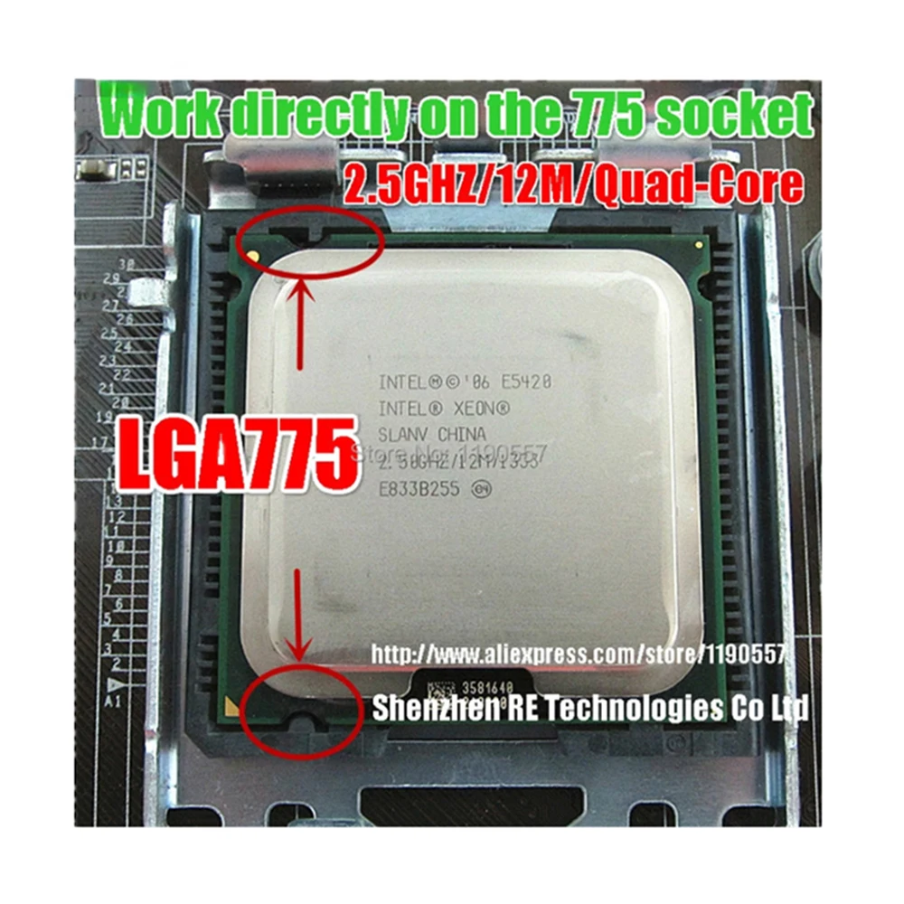 

Intel xeon E5420 cpu 2.5GHz 12M 1333Mhz 80W Processor Work on LGA 775 motherboard