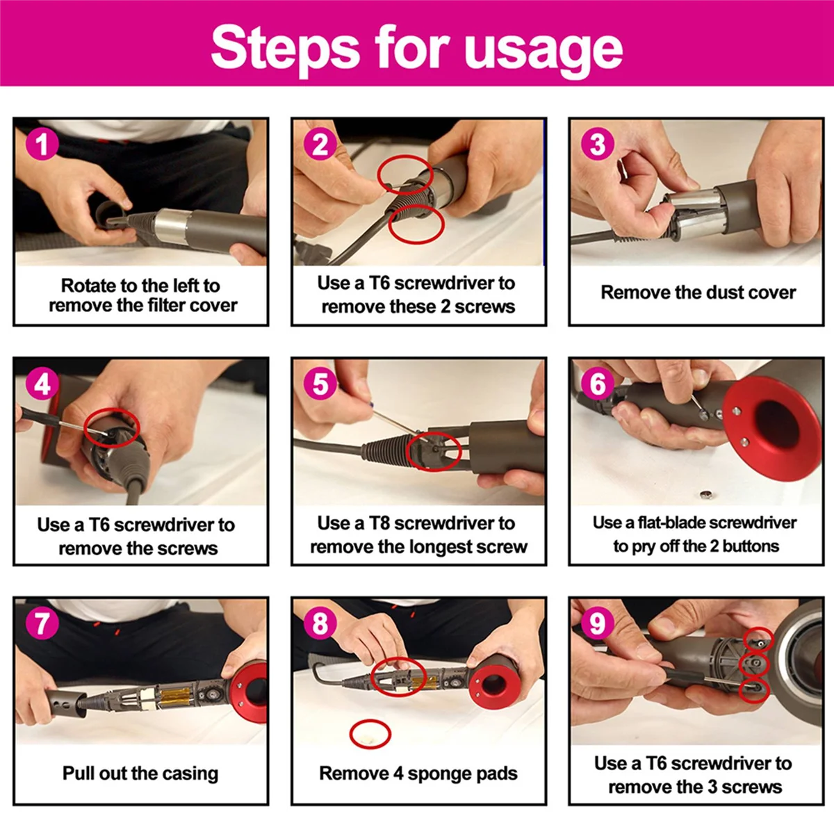 Универсальные аксессуары для фен Dyson шнур питания HD01/02/03/04/07/08/15 1 8 м вилка