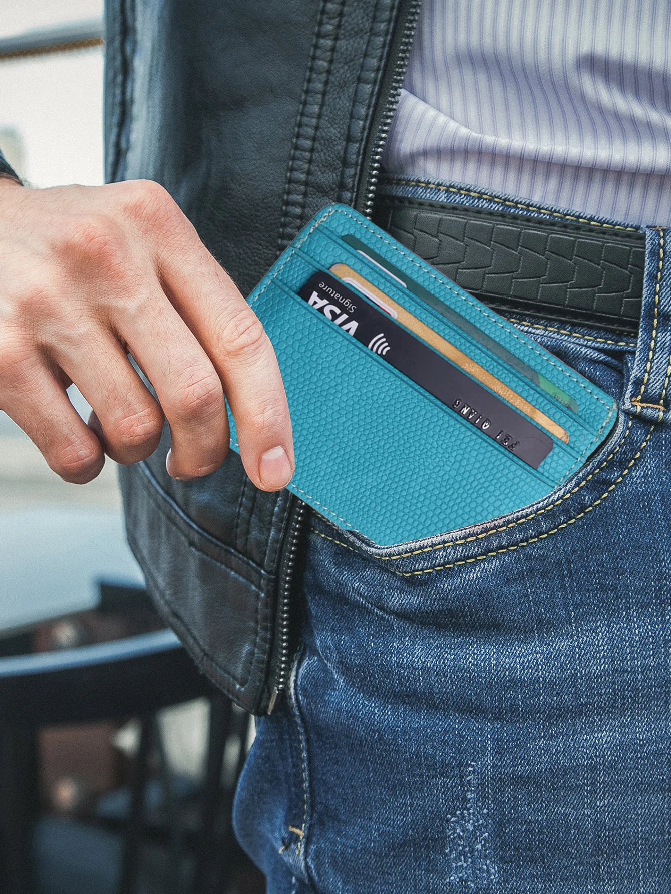 Минималистичный Тонкий Держатель Для Кредитных Карт С Прозрачным Окошком