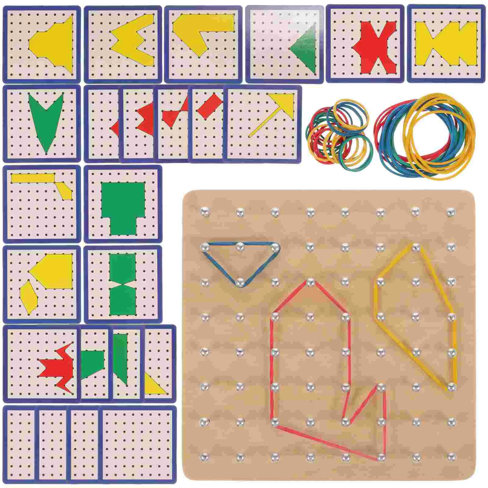 

Graphics Array Board Baby Toys Primary Mathematics Nail Plate Kids Playthings Wooden Geoboard Puzzle Educational