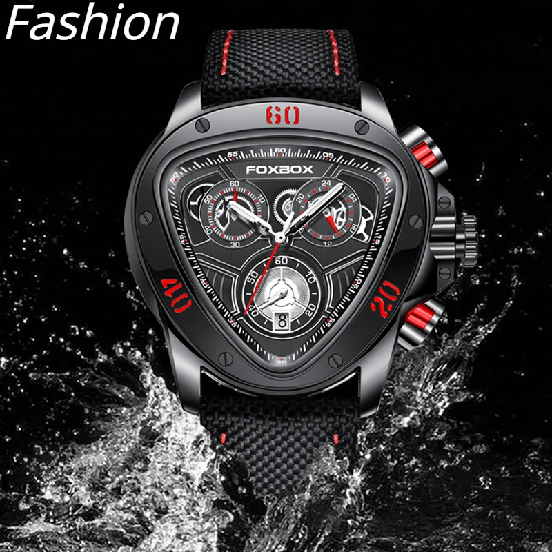 

2023 New Fashion Leather Watch Men Luxury Top Brand Sport Quartz Watches Waterproof Chronograph Wristwatch Relogio Masculino