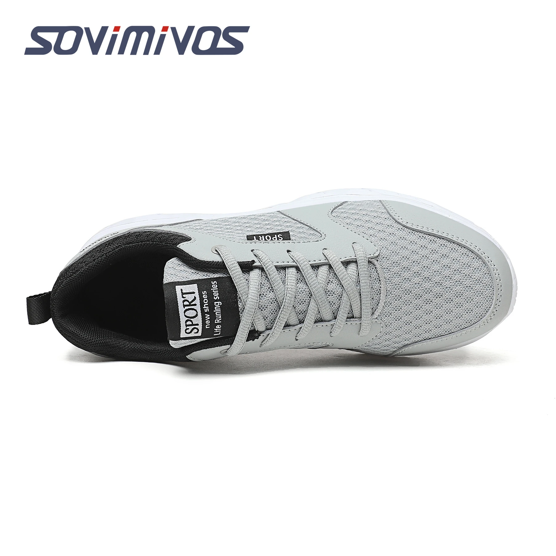 Men Casual Shoes Fashion Breathable Walking Mesh Flat Shoes Sneakers Women 2022 Gym Vulcanized Shoes Gray Female Footwear