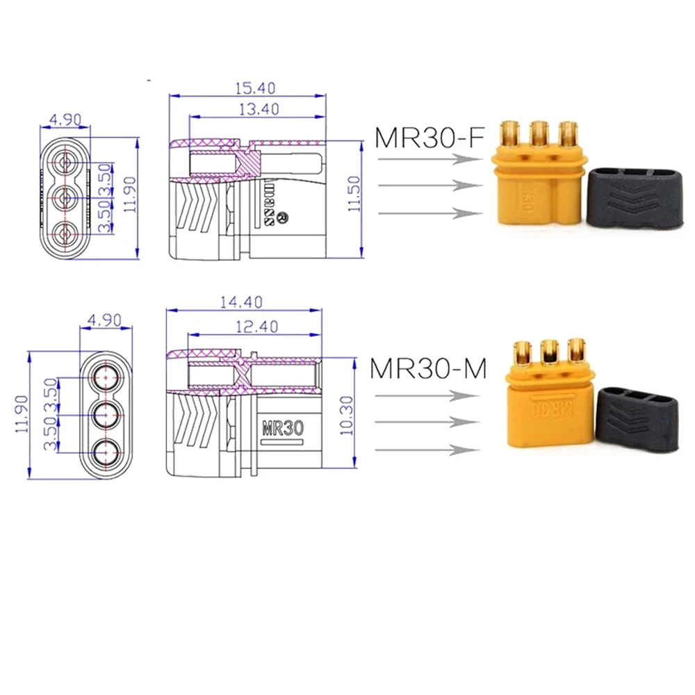 AMASS Plug MR30 Мужской Женский Разъем с Оболочкой Для Радиоуправляемого Мультикоптера Самолета Lipo Batter Игрушечная Часть (art.: 3920c12fa5017) - 3920c12fa5017