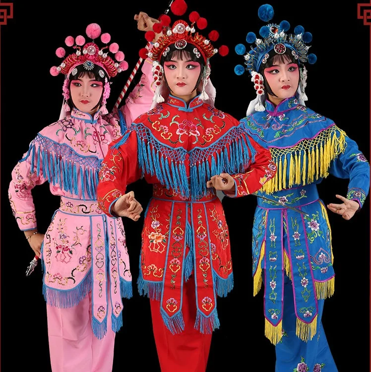 Chinese Opera drama costume female soldier Dao Ma Dan Clothing Yangmen Woman general Stage performance Outfit Mulan Mu Guiying