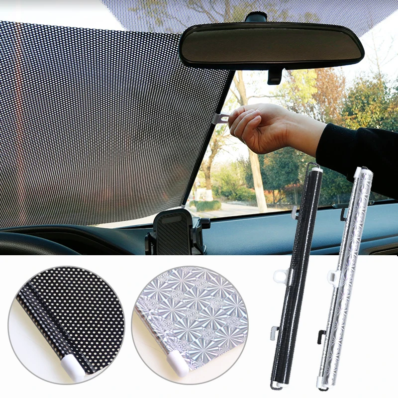 

1Pcs Car Windshield Sun Shade Front Window Sun Protection Cover Suction Cup Sunshade Aluminum Foil UV Reflection Curtain