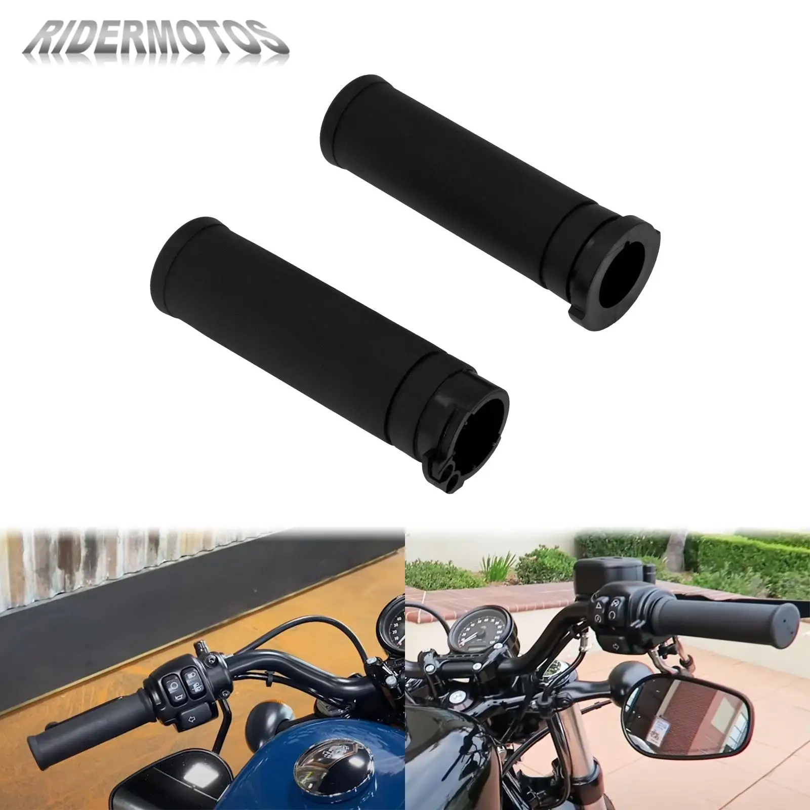 

Motorcycle 1"25mm Handle Bar Black Hand Grips For Harley Sportster XL883 XL1200 Dyna Touring Road Electra Glide Softail Custom