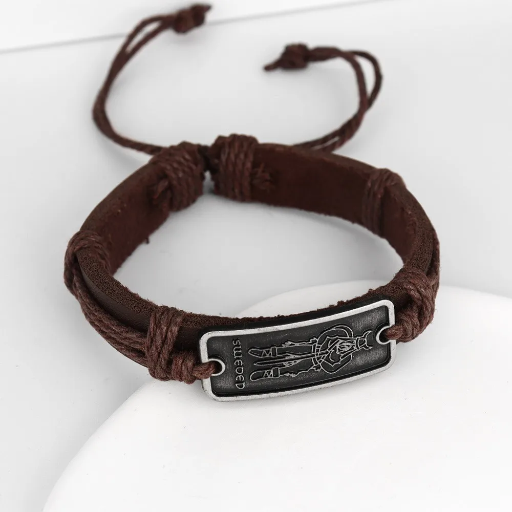 Трендовый кожаный браслет Подвеска мужской новые модные аксессуары в подарок