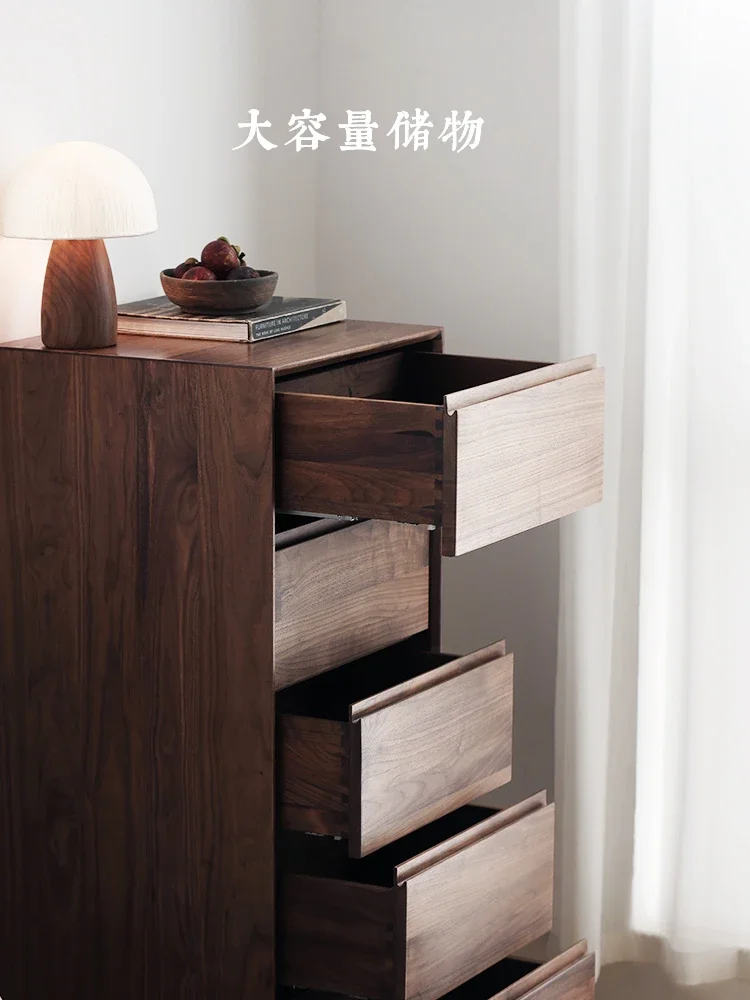 Шкаф Wudou минималистичный из черного ореха деревянный узкий шкаф для спальни