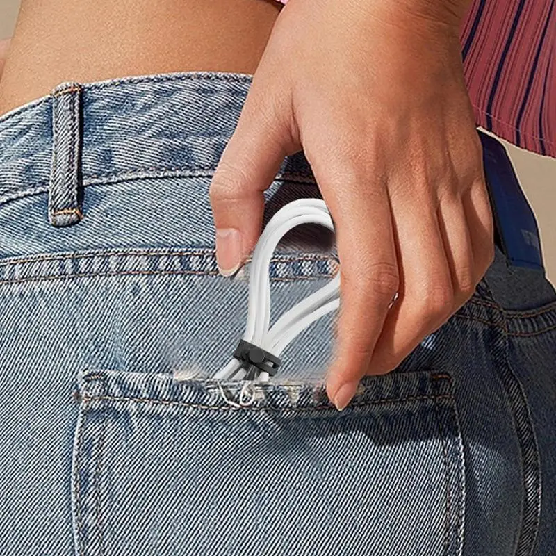 20 шт. силиконовые Многоразовые стяжки-органайзеры для кабелей