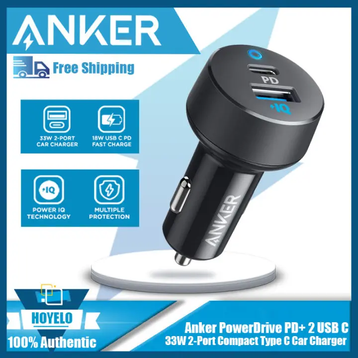 Anker 35 Вт автомобильное зарядное устройство PowerDrive ll USB C PD порт для iPhone Samsung